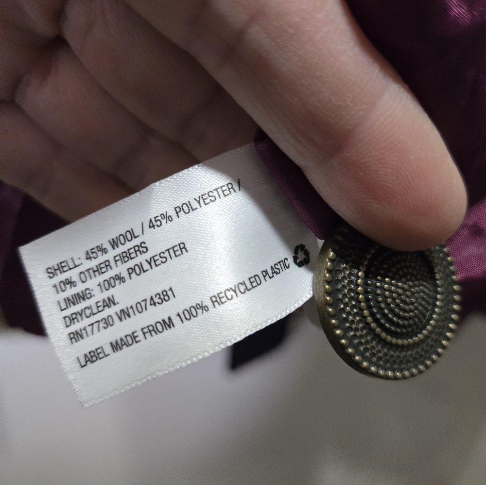 Merona Women's Wool Blend Peacoat - Picture 3 of 4